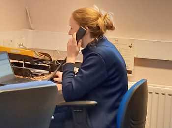 Speech and Language Therapist answering a phone call 