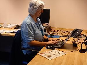 Clinical Support Worker delivering a Near Me video call 